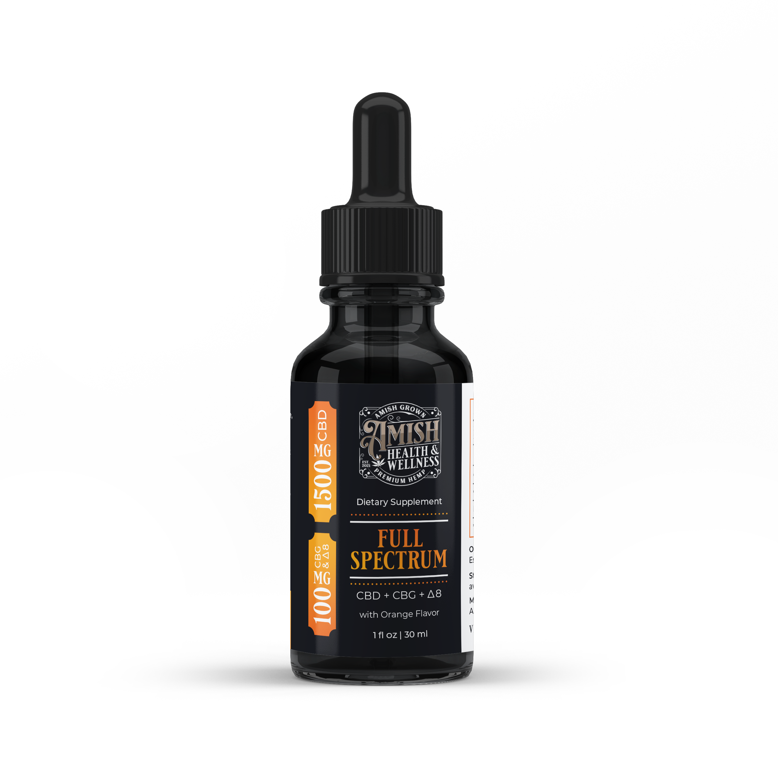 Full Spectrum CBD + CBG + CBN with orange flavor, 1600 mg
